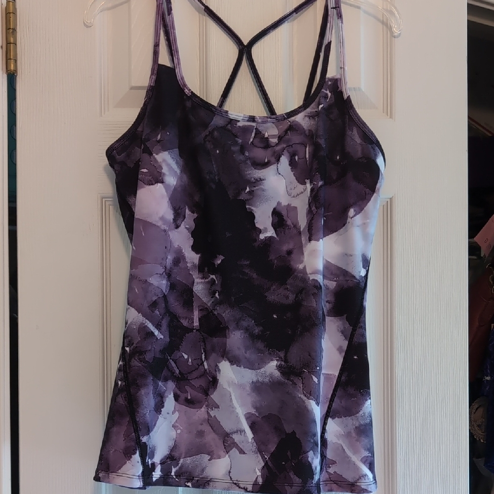 GAIAM Purple Graphic Athletic Top Large